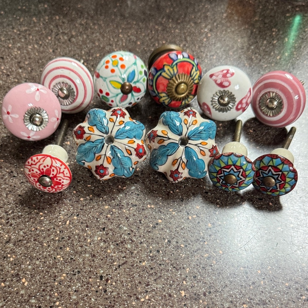 11 Colorful Ceramic Drawer Knobs Set - Picture 5 of 12